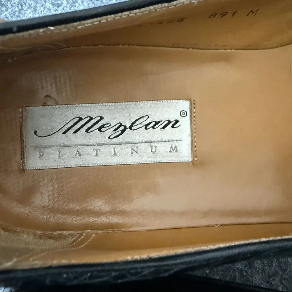 $900 Mezlan Full Genuine CROCODILE ALLIGATOR Shoes Tassel Loafers 11.5 M Black